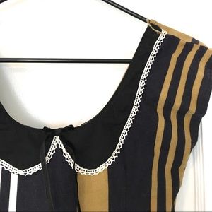 Black and Gold Striped Dress with Peter Pan Collar